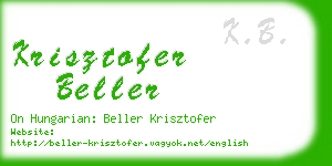 krisztofer beller business card